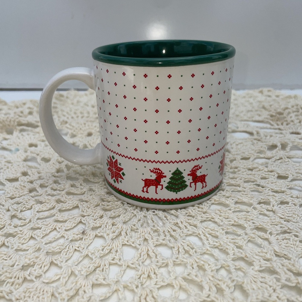 Potpourri Press Christmas Tree  & Red Reindeer's Mug Made In Japan